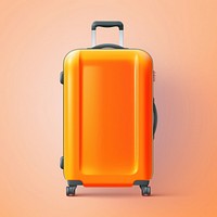 Orange Suitcase suitcase luggage arriving.