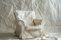 Chair in style of crumpled furniture armchair pillow.