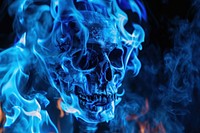 Skull fire flame blue accessories accessory.