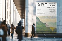Art exhibition ad sign mockup psd