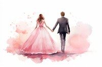 A groom and bride holding hands wedding fashion adult.