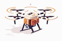 Vector illustration Online delivery service aircraft vehicle drone.
