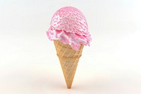 3D render of ice cream cone dessert food white background.