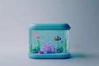 Cute pixel aquarium object fish transparent underwater.