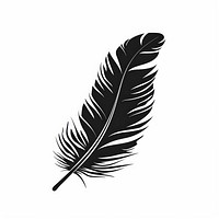 Vintage feather drawing black leaf.