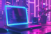 Computer laptop technology purple.