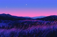 Grassland purple landscape astronomy.