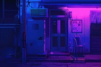 Lonely purple light architecture.