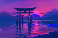 Miyajima Japan purple outdoors nature.