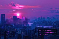 Tokyo city at sunset architecture metropolis cityscape.