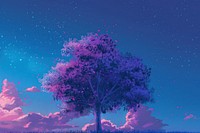 Tree purple landscape outdoors.
