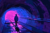 Tunnel purple light infrastructure.