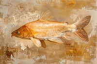 Golden fish painting animal carp.