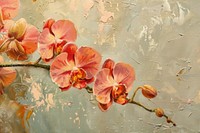 Red orchid flowers painting backgrounds plant.