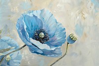 Light blue poppy flower painting backgrounds blossom.