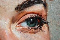 Close up on pale eyeliner product painting adult art.