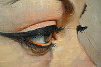 Close up on pale eyeliner painting backgrounds adult.