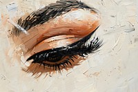 Close up on pale eyeliner product painting backgrounds drawing.