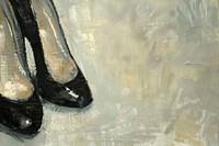 Black highheels painting backgrounds footwear.