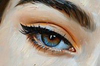 Close up on pale eyeliner painting adult skin.