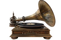 Record player white background electronics gramophone.