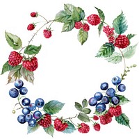 Berry border raspberry blueberry wreath.