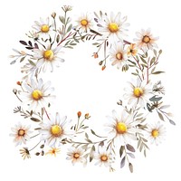 Little daisy circle border pattern flower wreath.