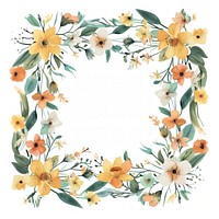 Flower daffodil border pattern backgrounds wreath.