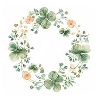 Lucky clover circle border pattern wreath plant.