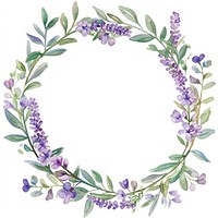 Lavender circle border pattern flower wreath.