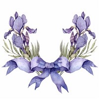 Ribbon with iris border flower purple wreath.