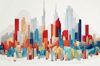 Cross stitch city landscape backgrounds pattern.