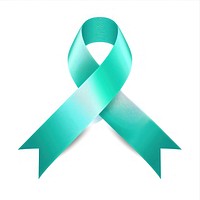 White and teal gradient Ribbon cancer accessories turquoise accessory.