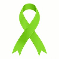 Light greengradient Ribbon cancer symbol logo.