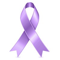 Light purple gradient Ribbon cancer symbol white background lavender.