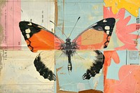 Butterfly collage art painting.