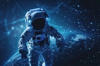 Abstract background with astronaut technology space illuminated.