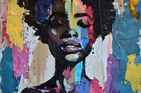 Black woman art abstract painting.
