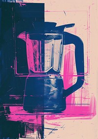 Silkscreen of a blender mixer pink cup.