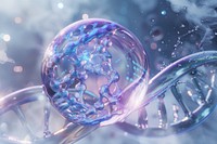 DNA sphere purple bubble.