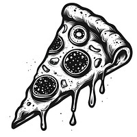 Pizza drawing sketch illustrated.