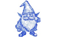 Vintage drawing gnome sketch representation celebration.