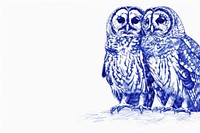 Vintage drawing tawny owls animal sketch bird.