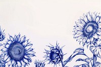 Vintage drawing sunflowers pattern sketch plant.