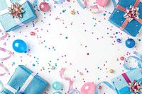Ribbons and gilters backgrounds confetti party.