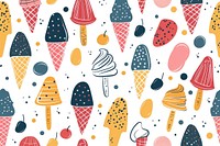 Vector ice cream impressionism backgrounds dessert pattern.