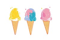 Vector ice cream impressionism dessert food cone.
