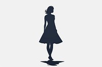 Woman in dress silhouette clip art adult black white background.