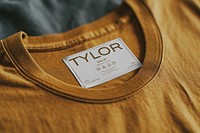 T-shirt label mockup psd