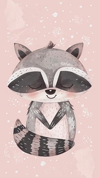 Baby raccoon cartoon animal illustrated.